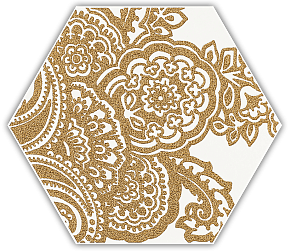 Paradyz Shiny Lines Gold Heksagon Inserto B Декор 19,8х17,1 см