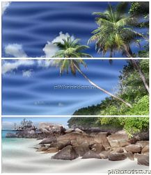 Cerrol Durango Playa-3 B Wave Панно (из 3-х плиток) 60х50 см