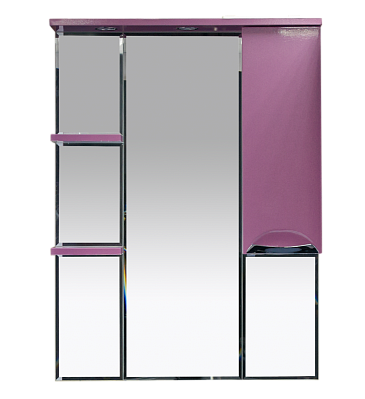 Misty Жасмин Зеркальный шкаф 75 правый (свет) розовая плёнка П-Жас02075-122СвП
