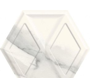 Paradyz Morning Bianco Heksagon Struktura Pol. Белая Полированная Настенная плитка 17,1x19,8 см