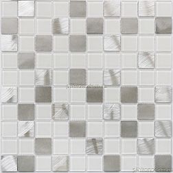 Bonaparte Мозаика стеклянная Titan Silver Серая Глянцевая Мозаика 31,8х31,8 (3х3)
