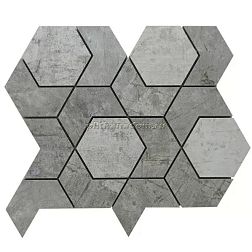 RHS Ceramiche (Rondine group) Murales Cold Mix Серая Матовая Мозаика 34,8х30 см