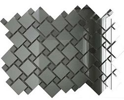 Компания ДСТ Зеркальная мозаика Серебро+Графит С70Г30 с чипом 2,5х2,5 и 1,2х1,2 30x30 см