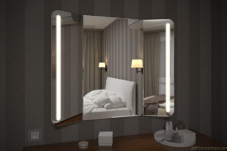 Зеркало Relisan Triple Vertical 100х80 с подсветкой