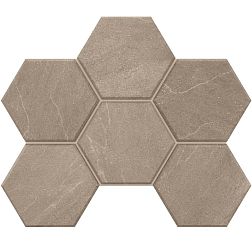 Estima Gabbro GB 02 Grey Серая Неполированная Hexagon Мозаика 25х28,5 см