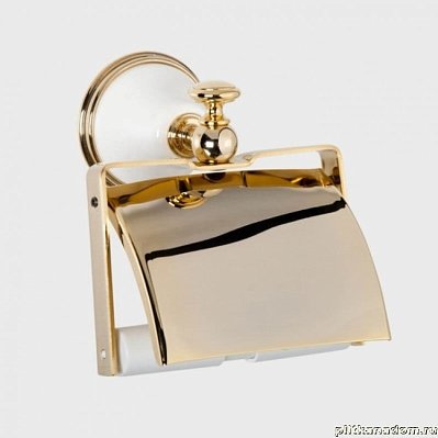Tiffany World Harmony TWHA219bi-oro Держатель для туалетной бумаги с крышкой, белый-золото