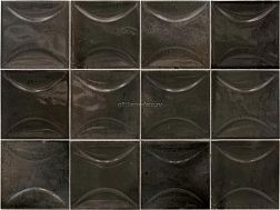Equipe Hanoi Arco Black Ash Черная Глянцевая Настенная плитка 10x10 см