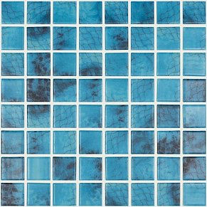 Vidrepur Nature Olympic №5705 (на сетке) Синяя Матовая Мозаика 31,7х31,7 (3,8х3,8)