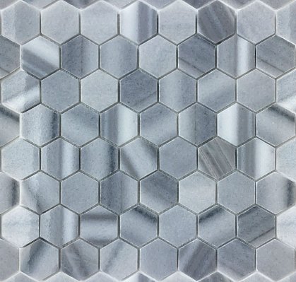 Caramelle Pietrine Hexagonal Cristallino Striato Pol Серая Полированная Мозаика 29,2x29,8x0,7 (2,3x4) см