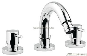 Emmevi Rubinetterie Piper 45034 Смеситель для биде с донным клапаном на 3 отверстия (хром)