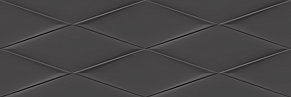 Cersanit Vegas Настенная плитка рельеф черный (VGU232) 25x75 см