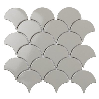 Starmosaic Homework Fan Shape Light Grey Glossy Мозаика 29,3х27,4