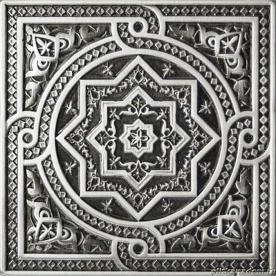 Absolut Keramika Metalic Plox Satined Black Silver 1386 Beni-Mamet Вставка 6х6