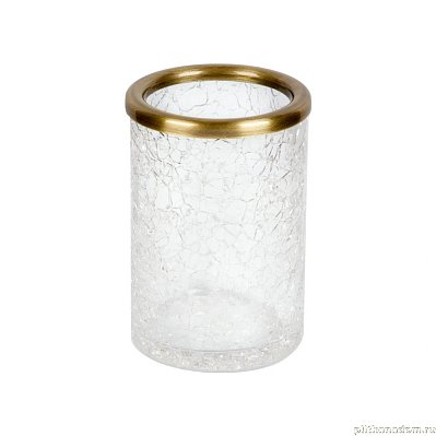 Surya Crystal, стакан 7х7хh10 см, эффект битого стекла, светлая бронза, 6601/SB-CRD
