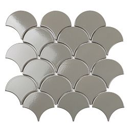 Starmosaic Homework Fan Shape Dark Grey Glossy Мозаика 29,3х27,4