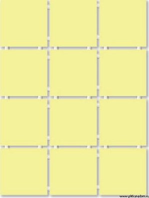 Конфетти желтый 1233T полотно 30х40 из 12 частей (9,9х9,9)