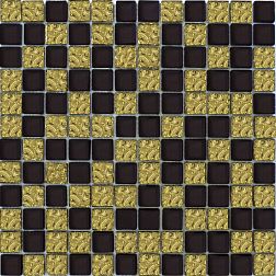 Росмозаика Мозаика стеклянная № 799 Микс золото рифленый низ-шоколад Мозаика 30х30 (2,3х2,3) см