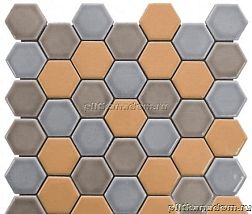 Bars Crystal Керамическая мозаика Orange Hexagon Mix Мозаика 4,7х5,4 30,15х30,15 см