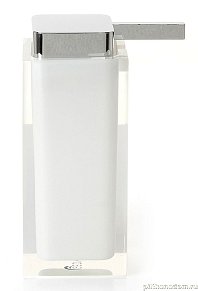 Gedy Rainbow, настольный дозатор с плоской пластиковой помпой, хром - белый, RA80(02)