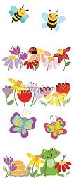 Нефрит Kids Flora 06-01-1-52-05-01-3028-0 Белое Матовое Панно (из 5-ти плиток) 40х100 см