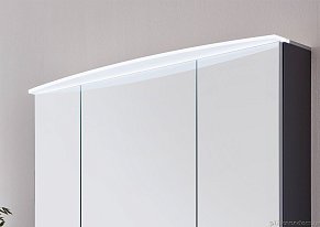Marlin 3040city, зеркальный шкаф 120 см (3 двери) с LED подсветкой в козырьке из оргстекла, каштан графитовый