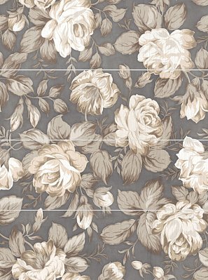 Lasselsberger-Ceramics Фиори Гриджио 1608-0116 Декор Панно Цветы 4 шт. 60х80 см