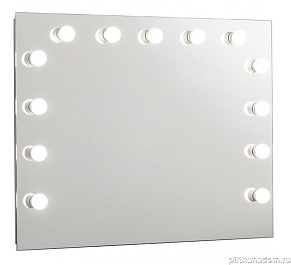 Гримерное зеркало Континент Антураж 900х700 с подсветкой с механическим выключателем (13 ламп) ЗГП06