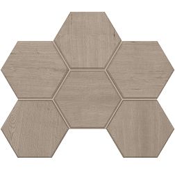 Estima Classic Wood Light Grey CW 01 Hexagon Серая Матовая Мозаика 25х28,5 см