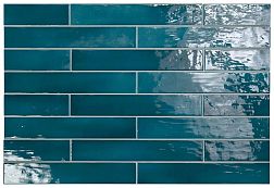 Equipe Manacor Glacier Синяя Глянцевая Настенная плитка 6,5х40 см