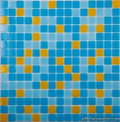 NS-mosaic Econom series MIX10 Мозаика стеклянная желто-голубая 32,7х32,7 см