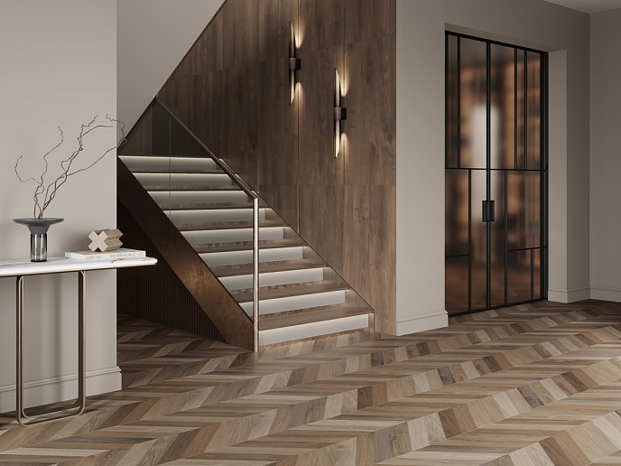 Wood Latina Brown Chevron