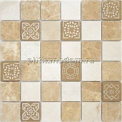 Caramelle Pietrine 7 мм Pietra Mix 1 Matt Бежевая Матовая 30,5х30,5х0,7 (4,8х4,8) см