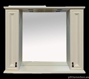 Misty Лувр Зеркало с 2-мя шкафчиками, слоновая кость (105)