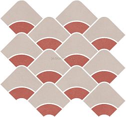 Kerama Marazzi Таделакт KMD2HID010BR Декор наборный бежевый светлый, красный 30x28x0,9 см