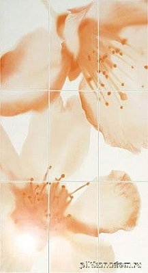Iris Romantica Fiorile Comp. Ibiscus B 752452 Панно 75x138 (9 плиток)