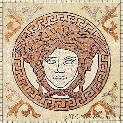 Gardenia Versace Palace Pav.14220 Almond Medusa Rosoni Панно мрамор 82х82