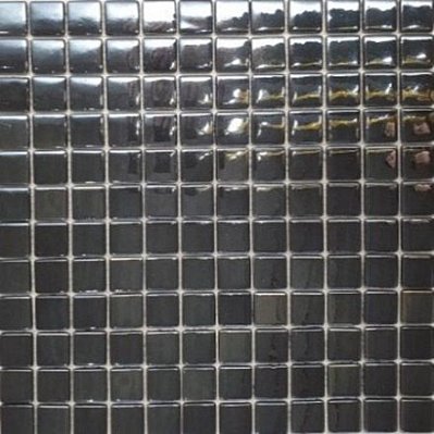 Gidrostroy Стеклянная мозаика L-007 Черная Глянцевая 2,5x2,5 31,7x31,7 см