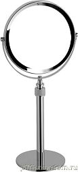 Surya Metall, настольное круглое увеличительное поворотное зеркало с круглым основанием 17,5х17,5хh39-50 см, золото сатин, 6247/GOS