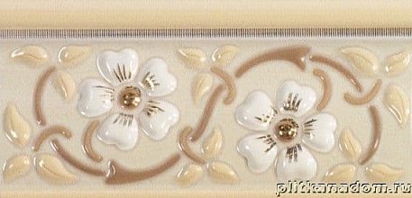 Almera Ceramica Orleans Cenefa Tarragone Gold Vanilla Бордюр 7,5х15
