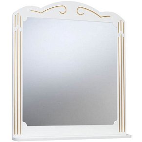 Bellezza Кантри-105 Зеркало Белое (патина), Золото