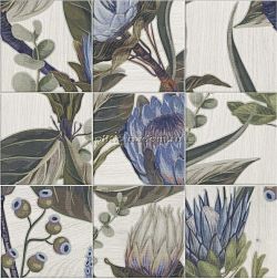 Mainzu Murales Decor Mural Blu Leaves Микс Матовый Керамогранит 20x20 см