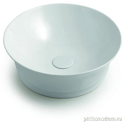 White Ceramic Idea, накладная круглая раковина Ø42х15h см, белый глянцевый