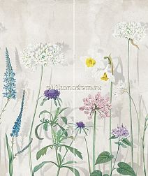 Gracia Ceramica Liberty Grey 01 Серое Матовое Панно 50х60 (Из 2-х плиток) см