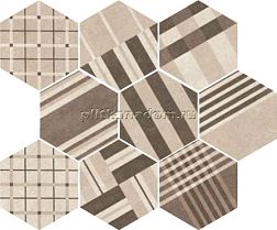 Equipe Hexatile 22100 Cement Geo Sand Декор 17,5x20 см