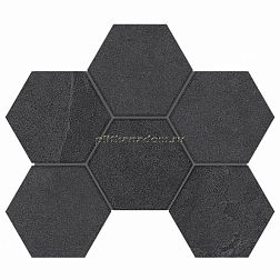 Estima Luna LN04-TE04 Hexagon Black Черная Неполированная Мозаика 25х28,5 см