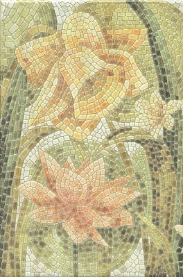 Керама Марацци Летний сад HGD-A145-880L Лилии Декор лаппатированный 20х30 см