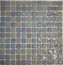 Gidrostroy Стеклянная мозаика L-035 Серая Глянцевая Рифленая 31,7x31,7 (2,5х2,5) см