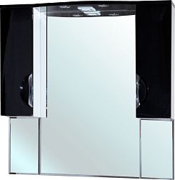 Bellezza Лагуна-105 Зеркало-шкаф Черный, встроенный светильник