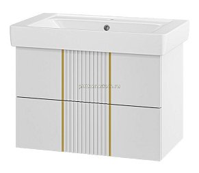 Brevita Vega-80 Тумба подвесная 2 ящ. белая