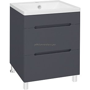 Runo Парма 00-00001454 Тумба графит под умывальник Omega 60 см